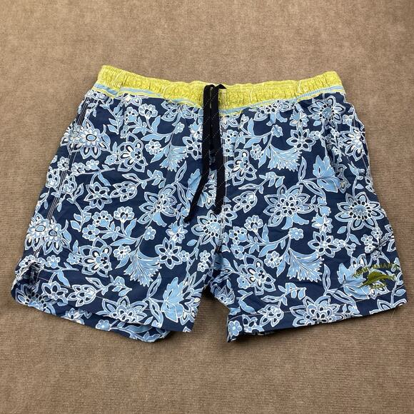 Tommy Bahama Swim Shorts Mens Large Floral Blue Green Relax Trunks Board Casual - Picture 1 of 13